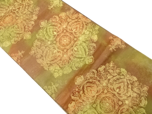 JAPANESE FUKURO OBI / WOVEN FLOWER CREST